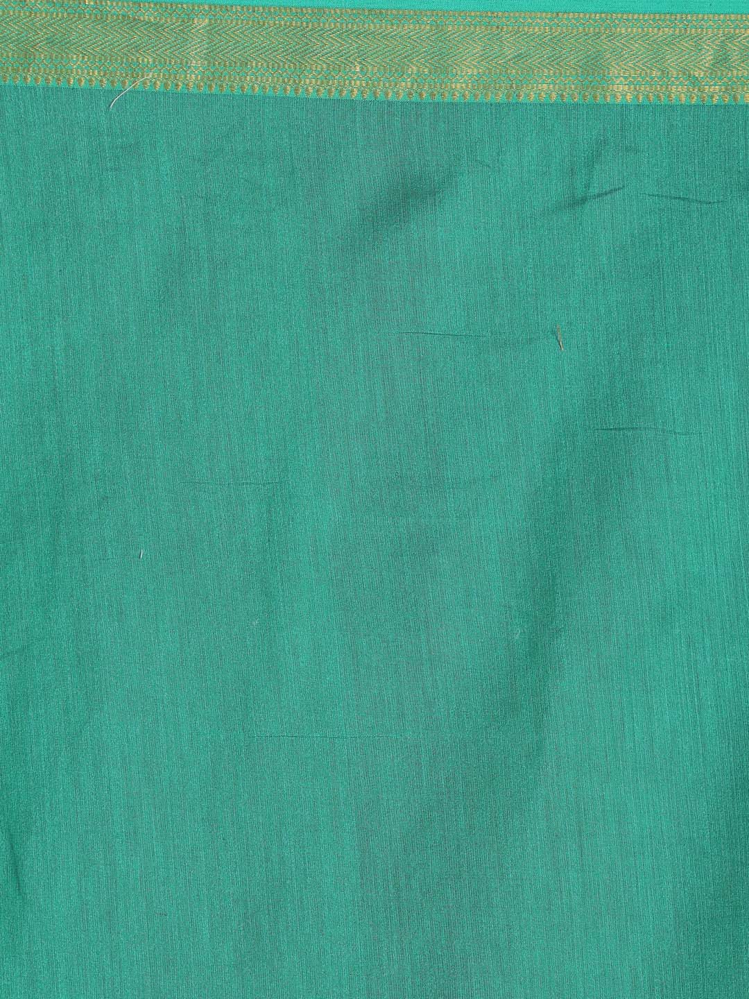 Indethnic Banarasi Green Solid Work Wear Saree - Saree Detail View