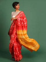 SCARLET WAVE (CHANDERI SILK COTTON SAREE)