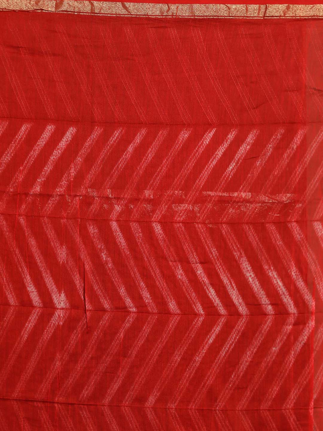 Indethnic Shibori Silk Cotton Saree in Red - Saree Detail View