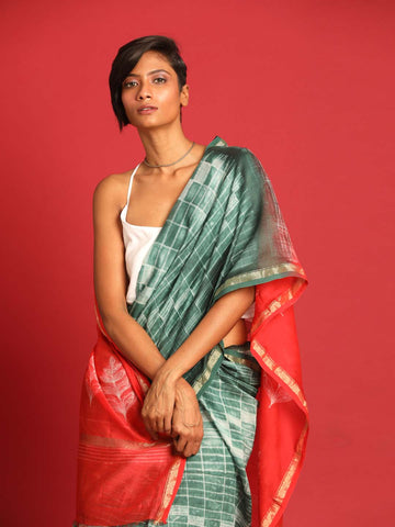 FOREST WHISPER (CHANDERI SILK COTTON SAREE)