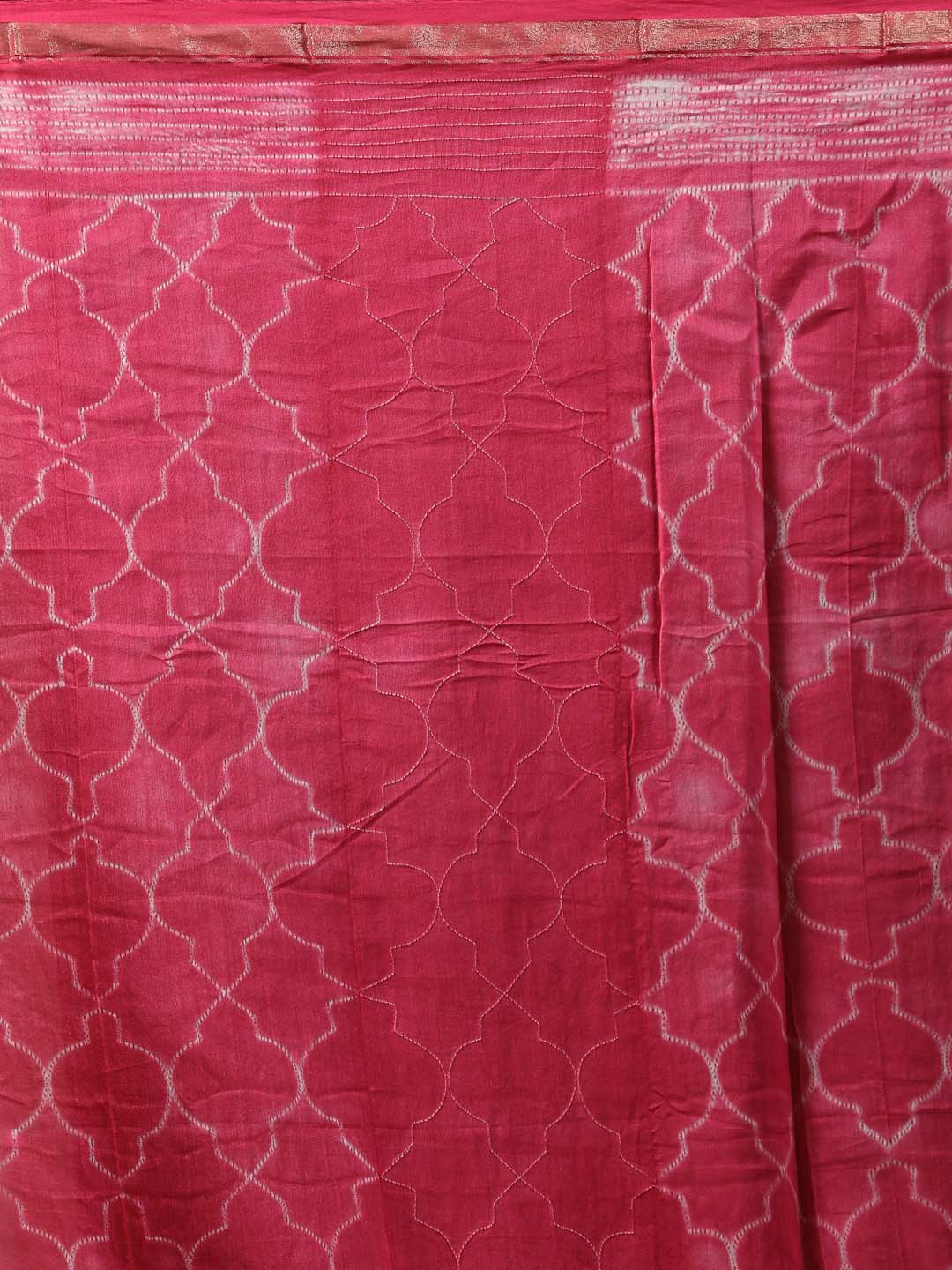 Indethnic Shibori Silk Cotton Saree in Pink - Saree Detail View