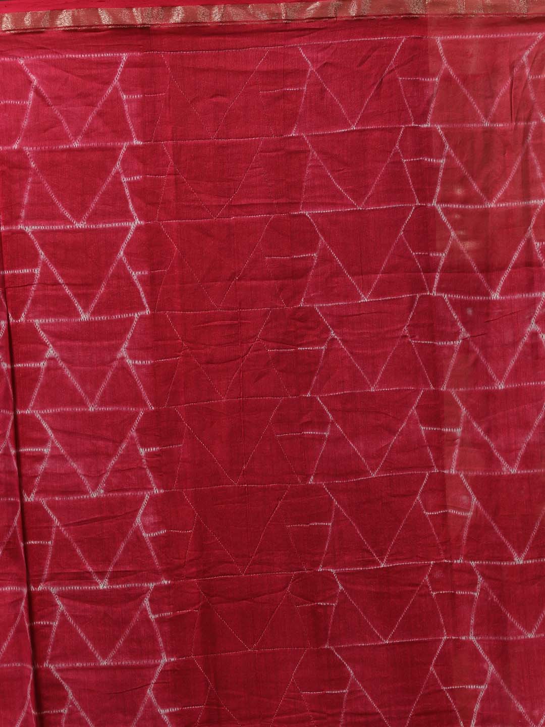 Indethnic Shibori Silk Cotton Saree in Pink - Saree Detail View