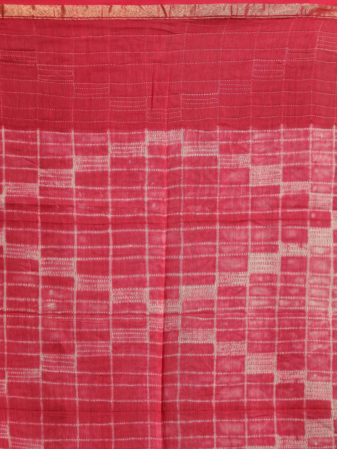 Indethnic Shibori Silk Cotton Saree in Pink - Saree Detail View