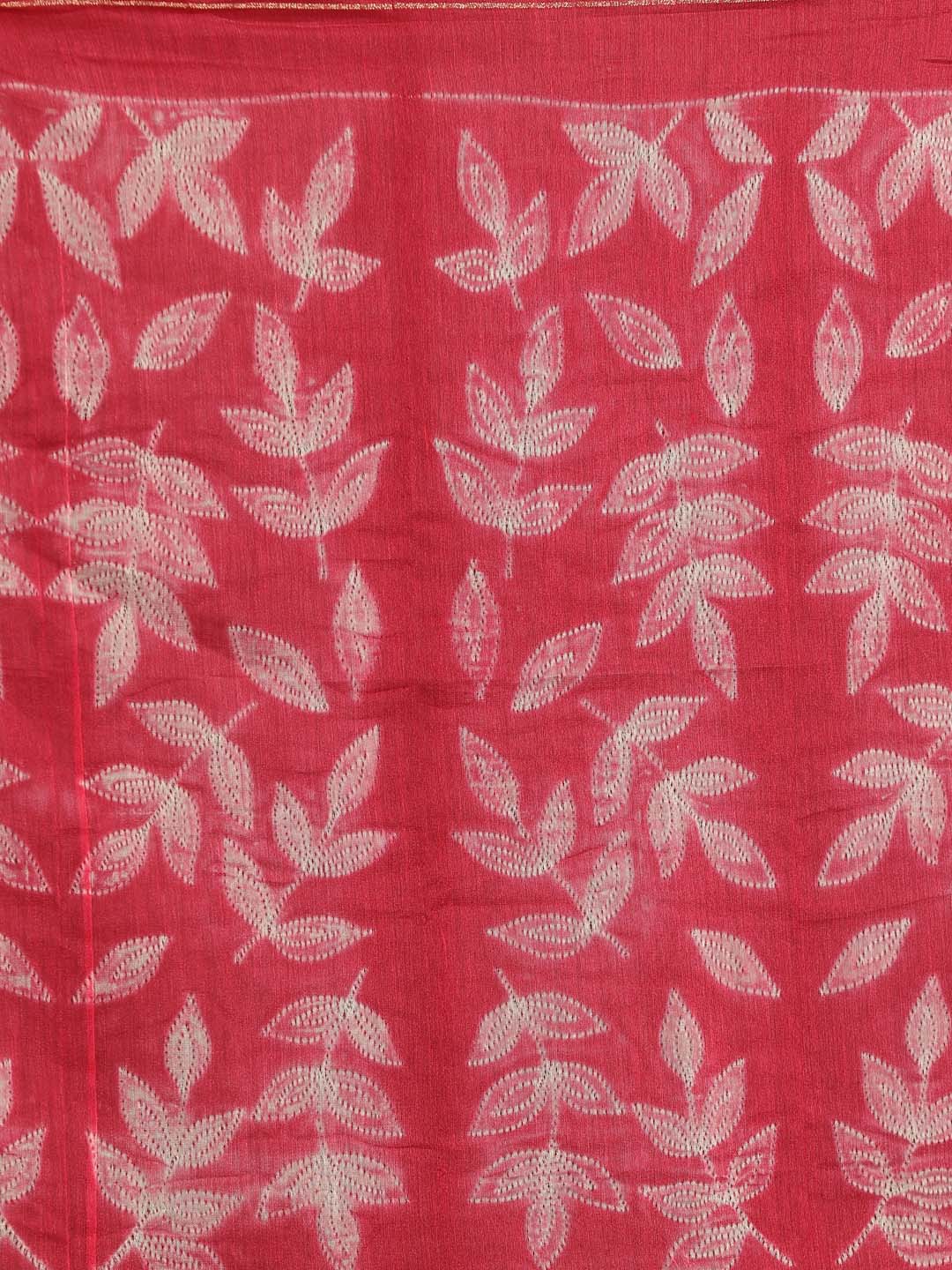 Indethnic Shibori Silk Cotton Saree in Pink - Saree Detail View