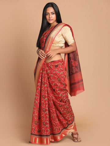 SCARLET ELEGANCE (GADWAL COTTON BLEND SAREE)