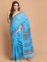 CELESTIAL BLUE (GADWAL COTTON BLEND SAREE)