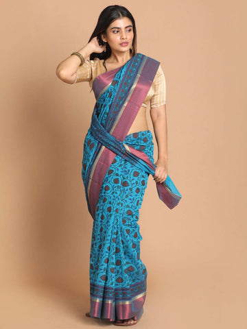 AZURE DREAM (GADWAL COTTON BLEND SAREE)