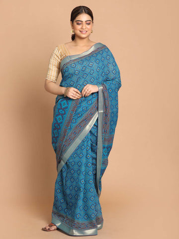 BLUE HORIZON (GADWAL COTTON BLEND SAREE)