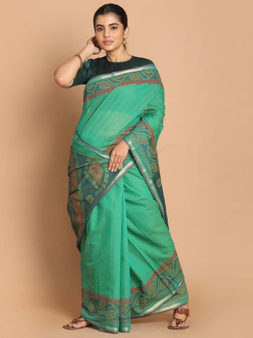 VERDANT ELEGANCE (GADWAL COTTON BLEND SAREE)