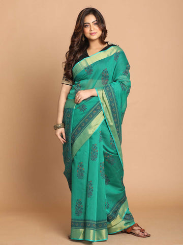 VERDANT ELEGANCE (GADWAL COTTON BLEND SAREE)
