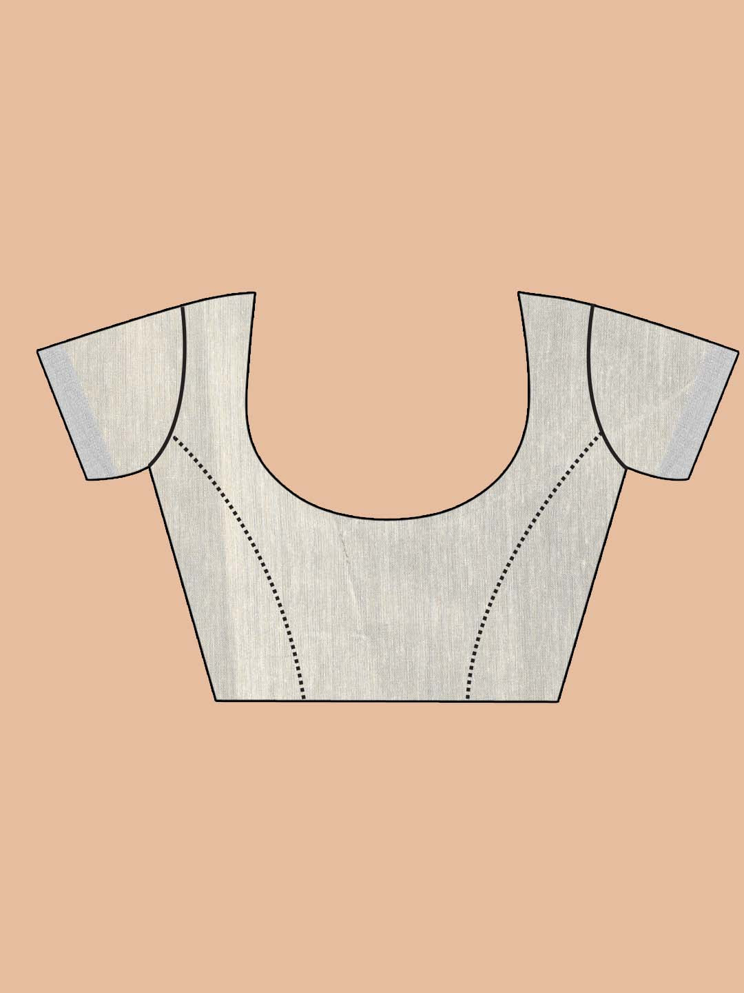 Indethnic Printed Cotton Blend Saree in Grey - Saree Detail View