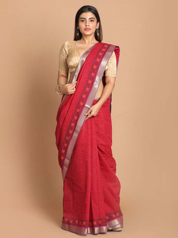 MAGENTA ALLURE (GADWAL COTTON BLEND SAREE)