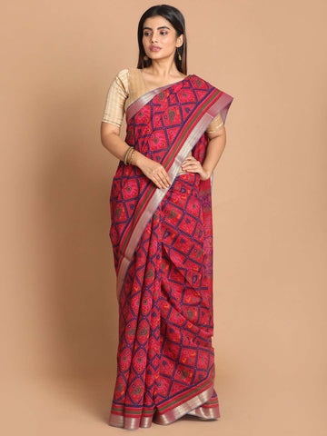 FUCHSIA ALLURE (GADWAL COTTON BLEND SAREE)