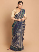 MIDNIGHT BLUE (NET COTTON BLEND SAREE)