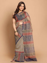 NAVY SERENITY (NET COTTON BLEND SAREE)
