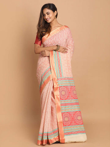 TROPICAL BLOOM (GADWAL COTTON BLEND SAREE)