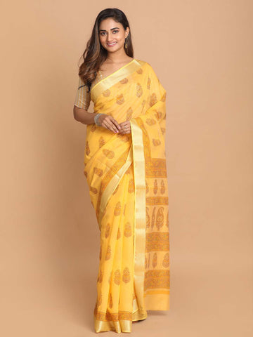 GOLDEN GLOW (GADWAL COTTON BLEND SAREE)
