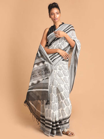 MIDNIGHT GRACE (HANDLOOM 100% PURE COTTON SAREE)