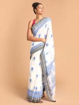 AZURE DRIFT (HANDLOOM 100% PURE COTTON SAREE)