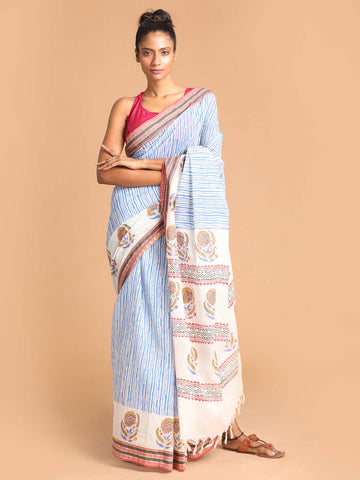 SKY SERENADE (HANDLOOM 100% PURE COTTON SAREE)