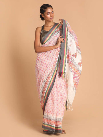 CORAL BREEZE (HANDLOOM 100% PURE COTTON SAREE)