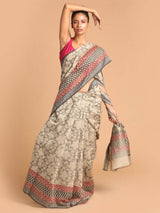 SOFT CREAM (CHANDERI COTTON BLEND SAREE)