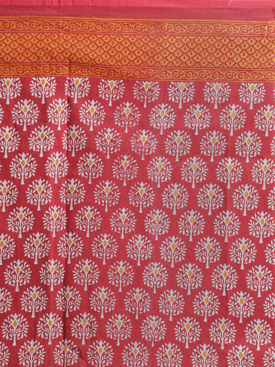 Indethnic Printed Super Net Saree in Maroon - Saree Detail View