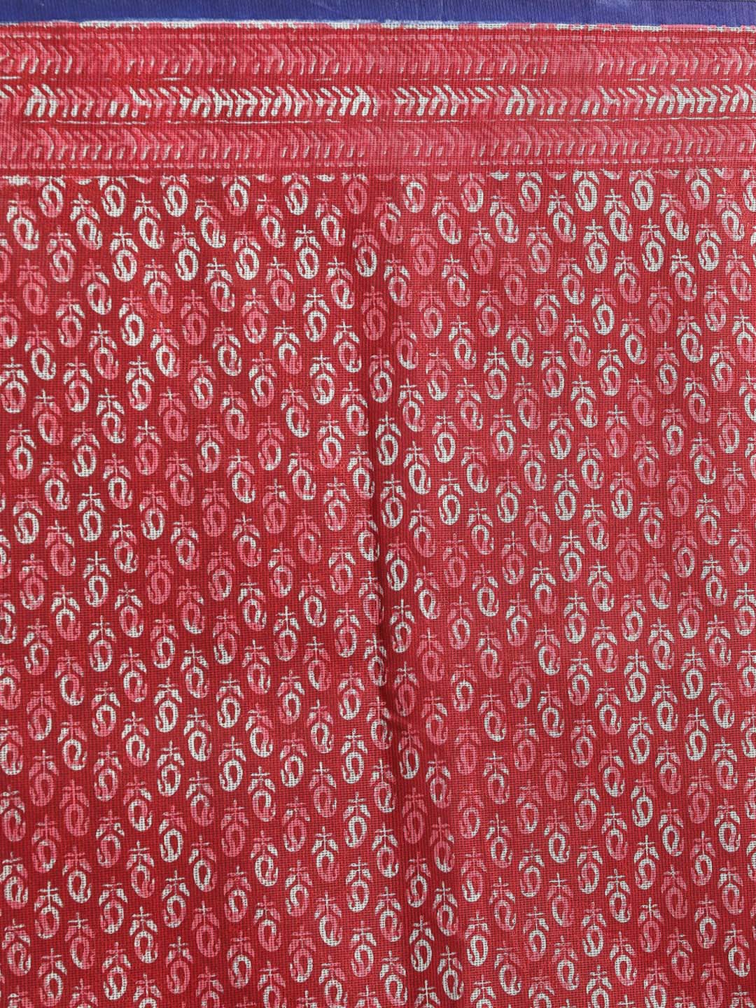 Indethnic Printed Super Net Saree in Maroon - Saree Detail View