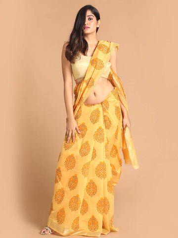 GOLDEN SUNBURST (CHANDERI COTTON BLEND SAREE)