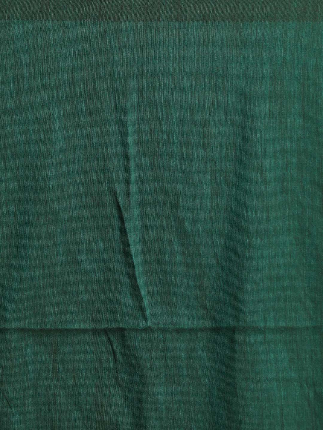 Indethnic Purple & Green Cotton Blend Solid Design Sarees - Saree Detail View