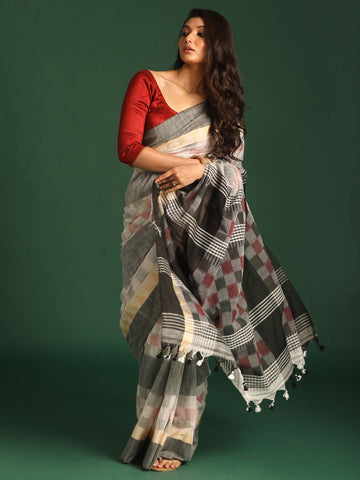 CLASSIC CONTRAST (HANDLOOM 100% PURE COTTON SAREE)