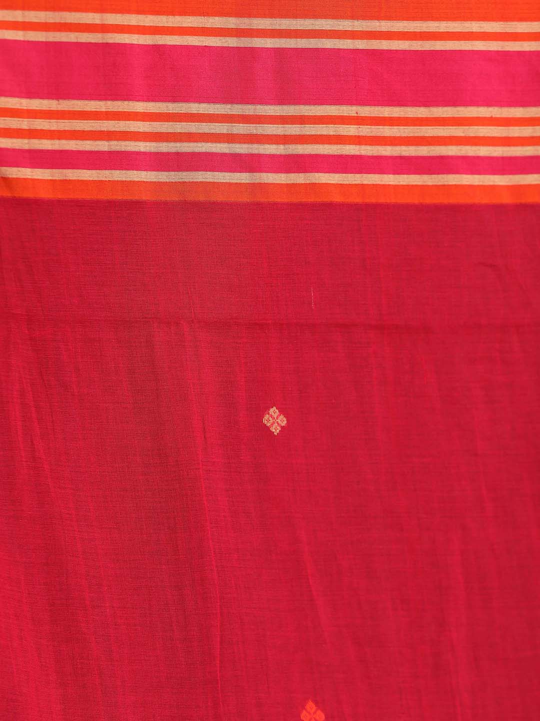 Indethnic Red Pure Cotton Ethnic Motifs Design Jamdani - Saree Detail View