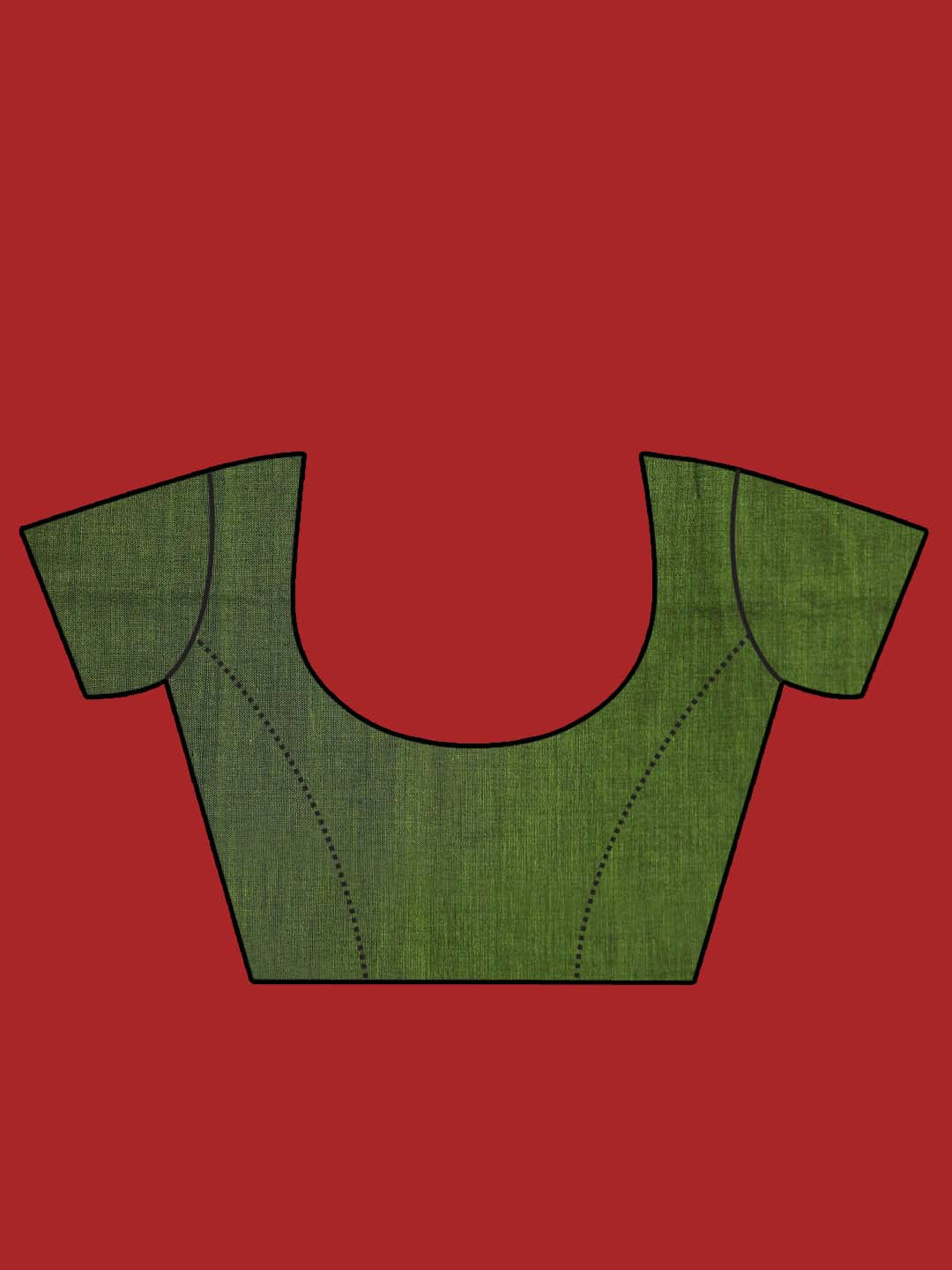 Indethnic Green Pure Cotton Abstract Design Jamdani - Blouse Piece View