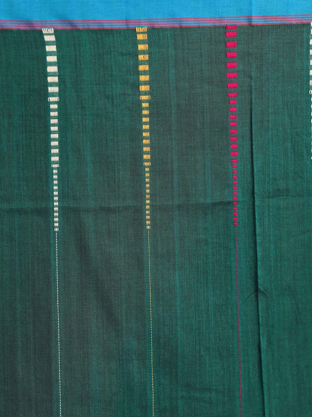 Indethnic Green Pure Cotton Abstract Design Jamdani - Saree Detail View