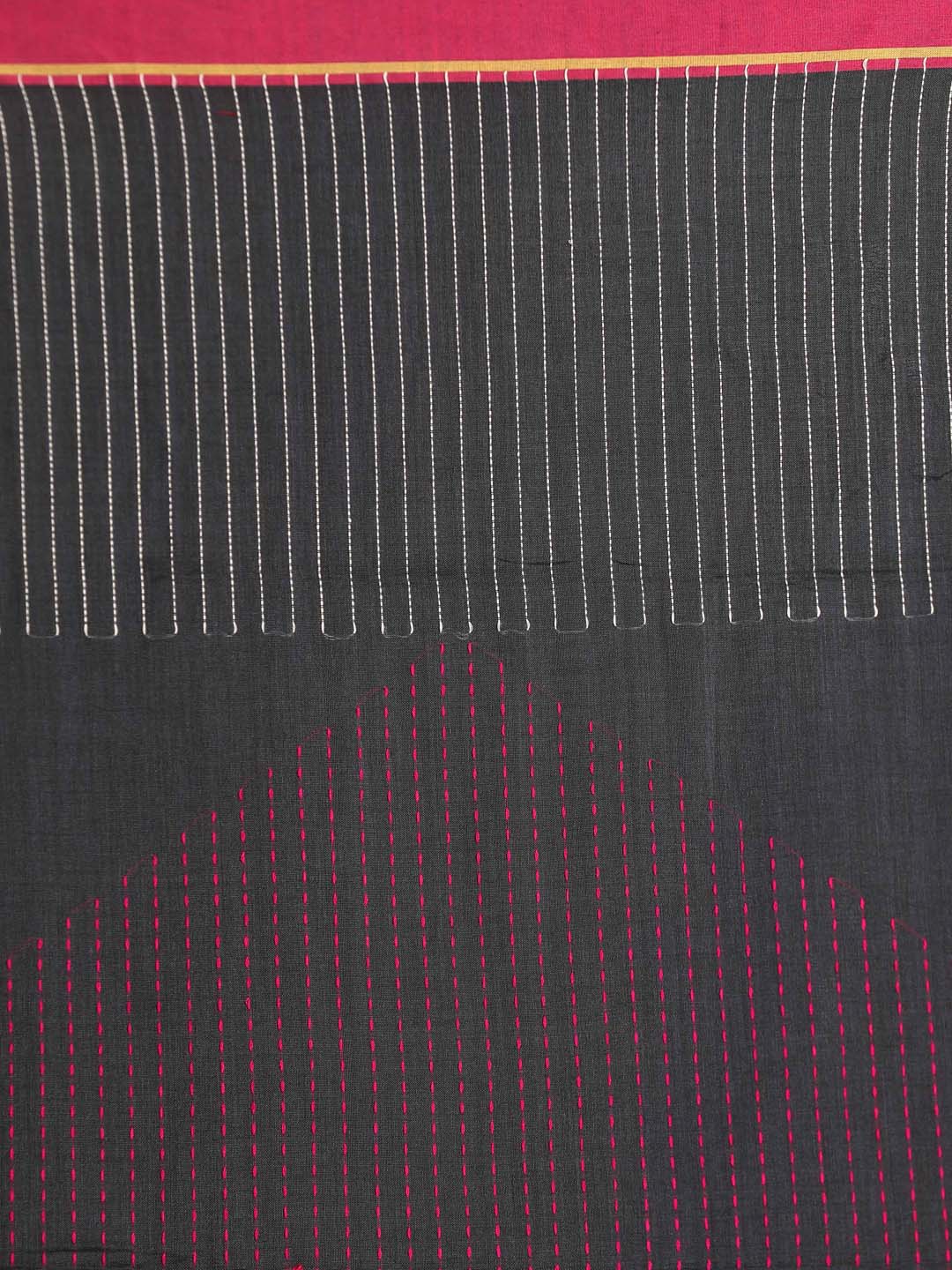 Indethnic Grey Pure Cotton Abstract Design Jamdani - Saree Detail View