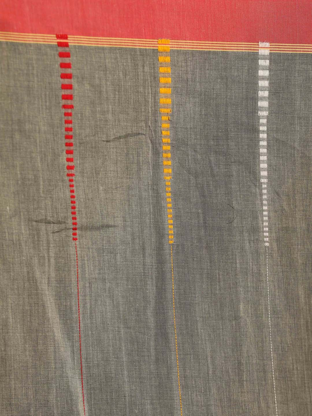 Indethnic Grey Pure Cotton Abstract Design Jamdani - Saree Detail View