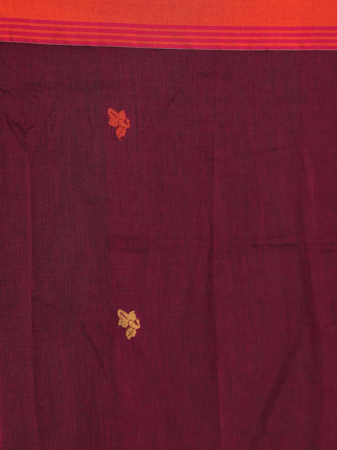 Indethnic Magenta Pure Cotton Ethnic Motifs Design Jamdani - Saree Detail View