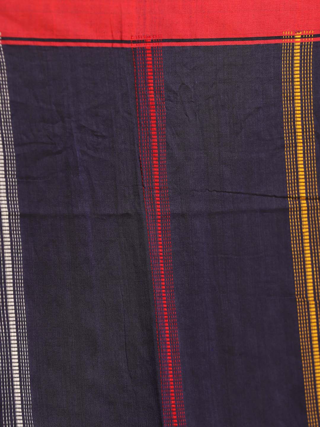 Indethnic Navy Blue Pure Cotton Ethnic Motifs Design Jamdani - Saree Detail View