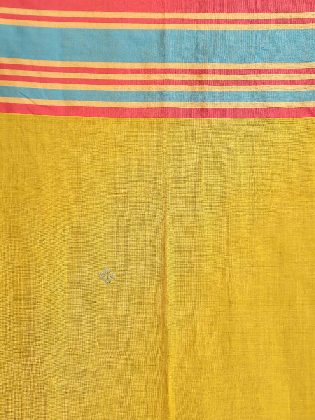 Indethnic Yellow Pure Cotton Ethnic Motifs Design Jamdani - Saree Detail View