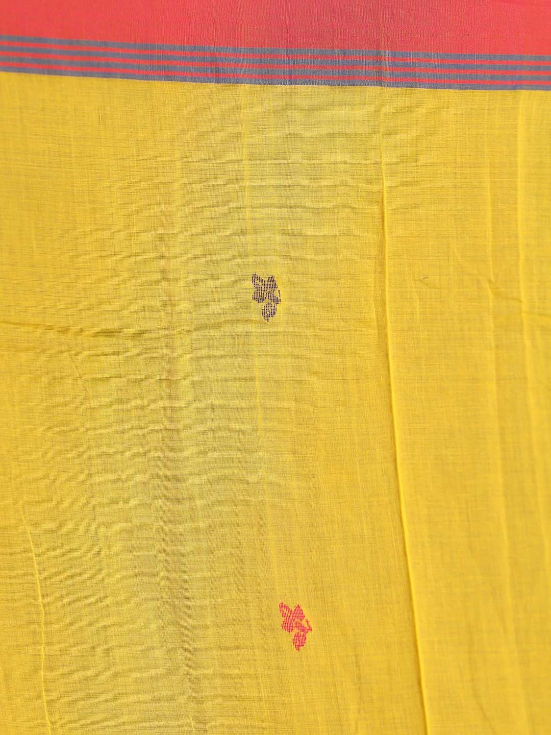 Indethnic Yellow Pure Cotton Ethnic Motifs Design Jamdani - Saree Detail View