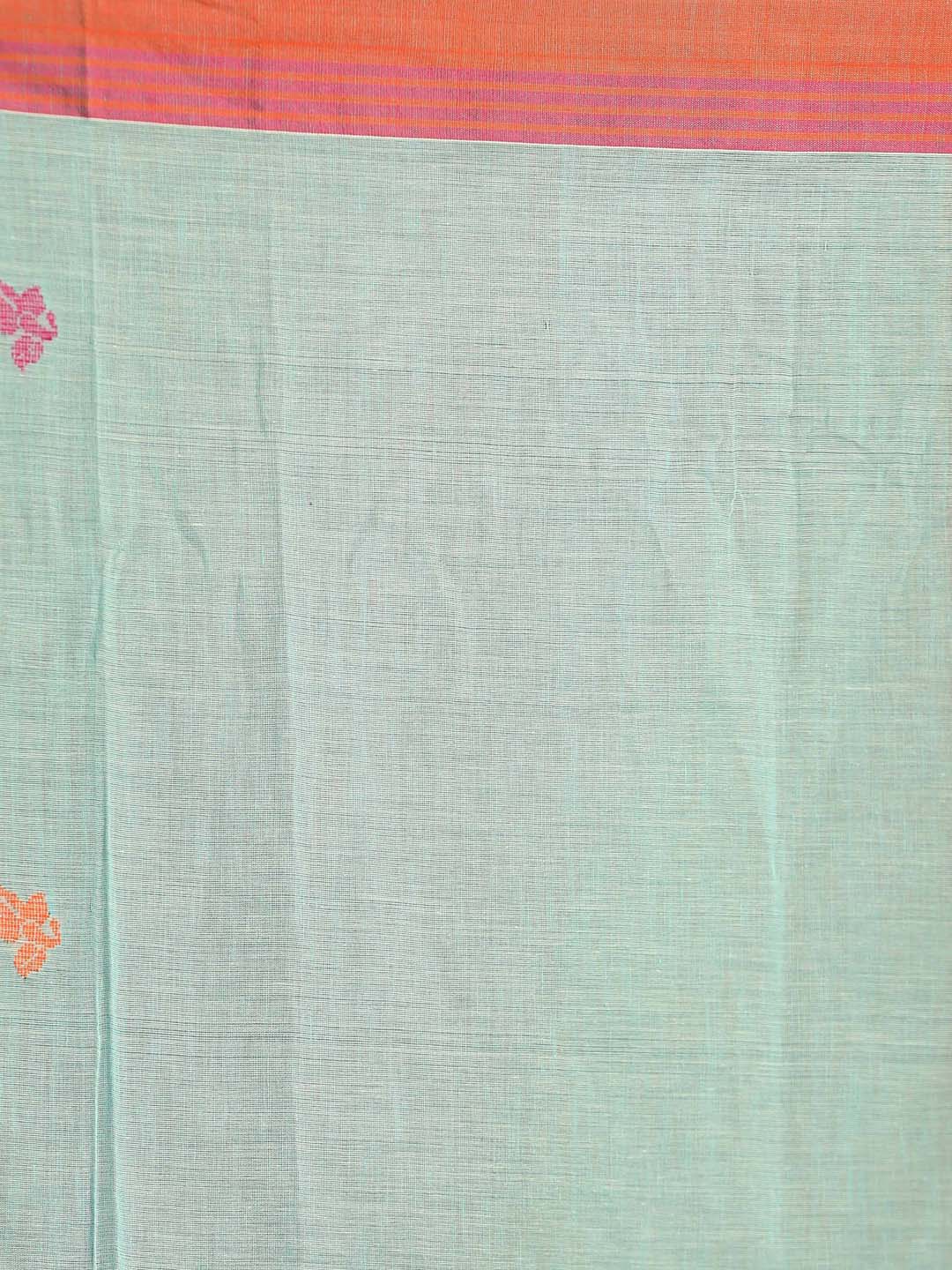 Indethnic Aqua Pure Cotton Ethnic Motifs Design Jamdani - Saree Detail View