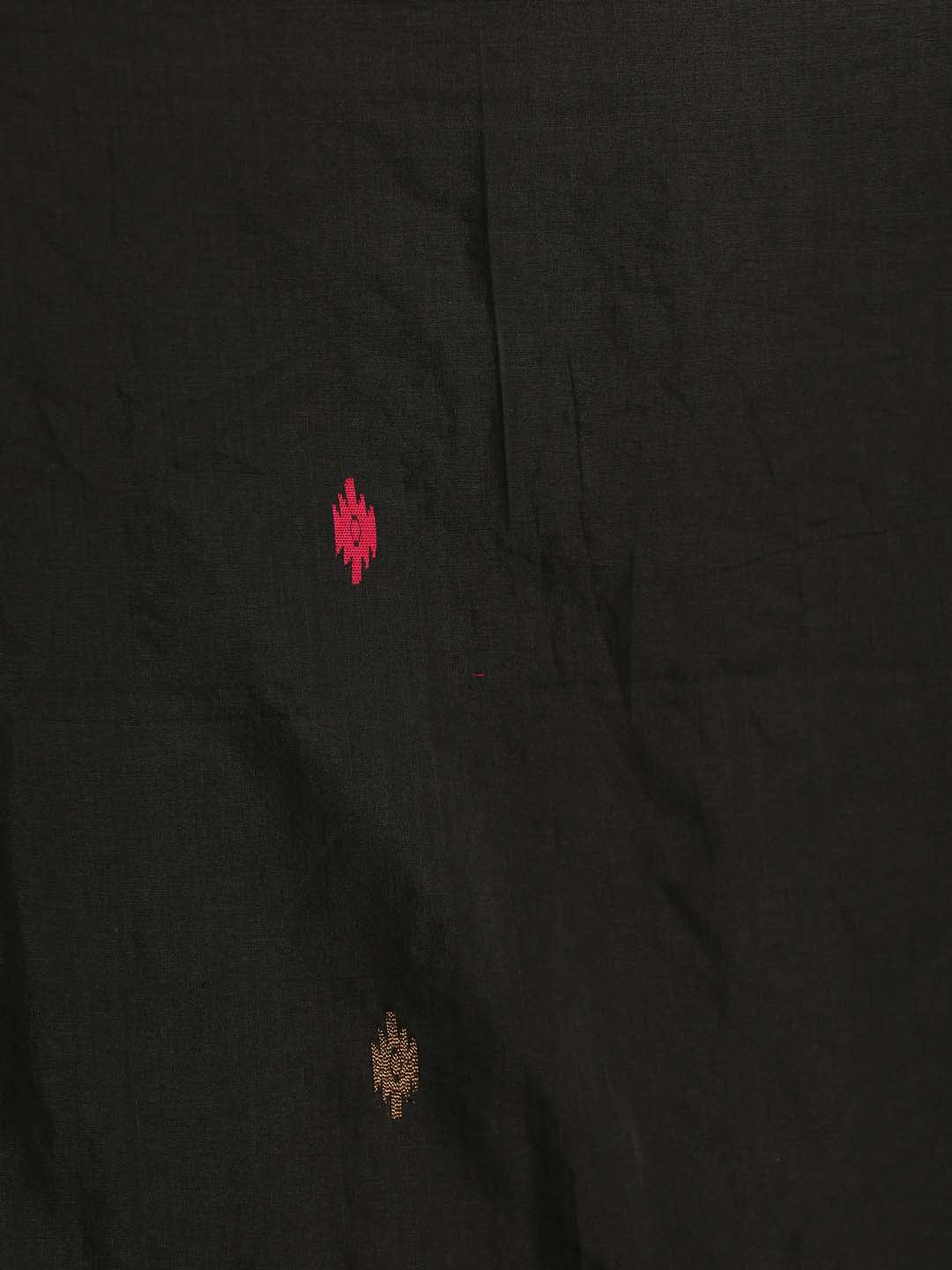 Indethnic Black Cotton Blend Ethnic Motifs Design Jamdani - Saree Detail View