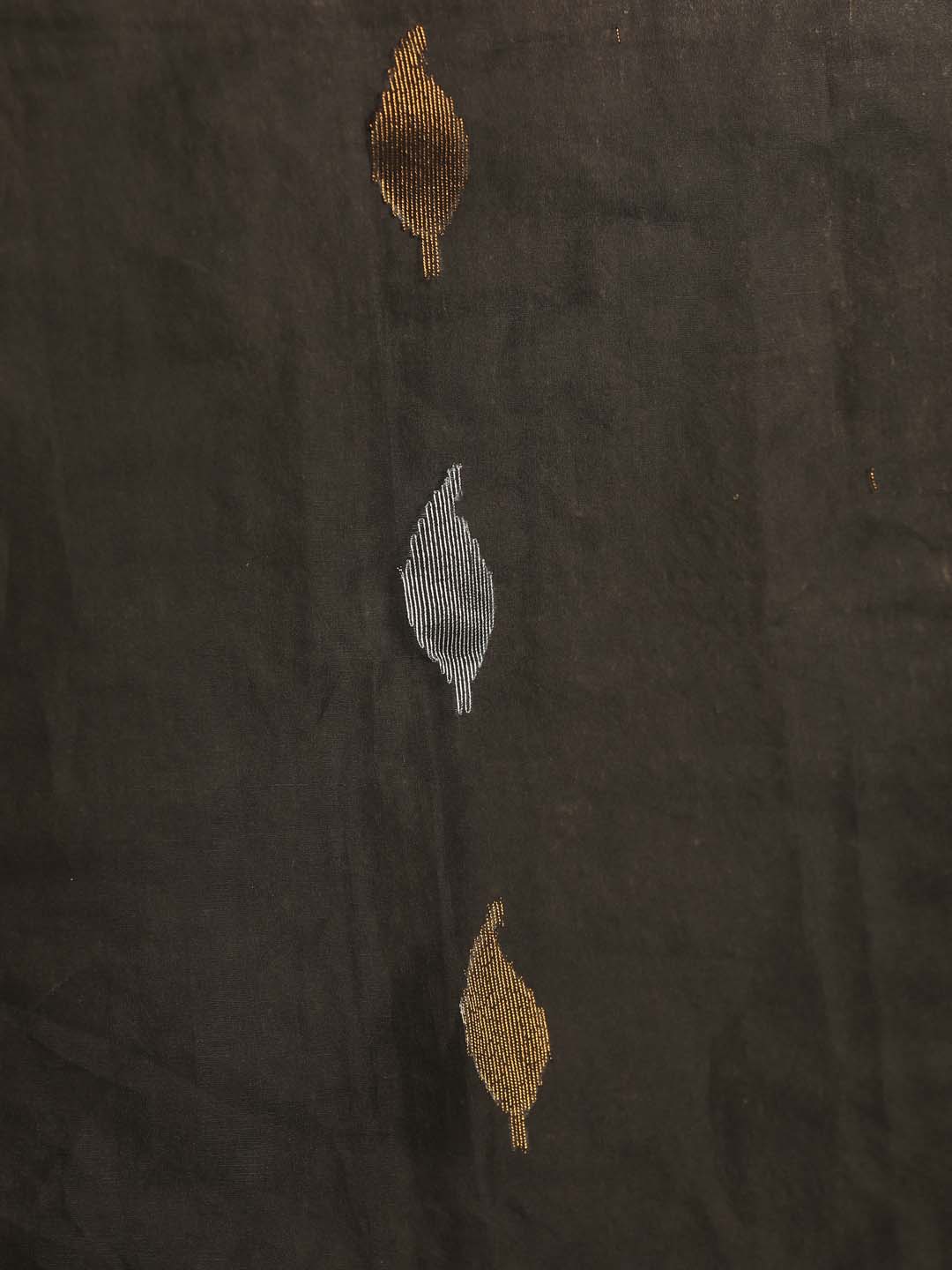 Indethnic Black Half and Half Tissue Pallu Saree - Saree Detail View