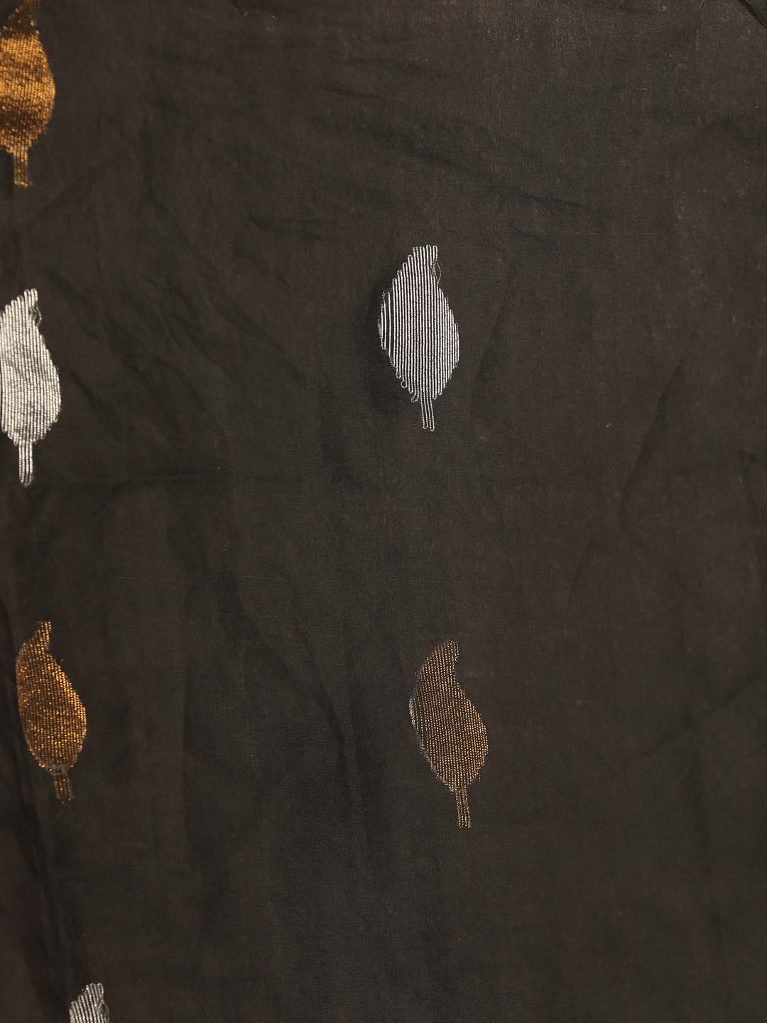 Indethnic Black and Red Half and Half Tissue Pallu Saree - Saree Detail View