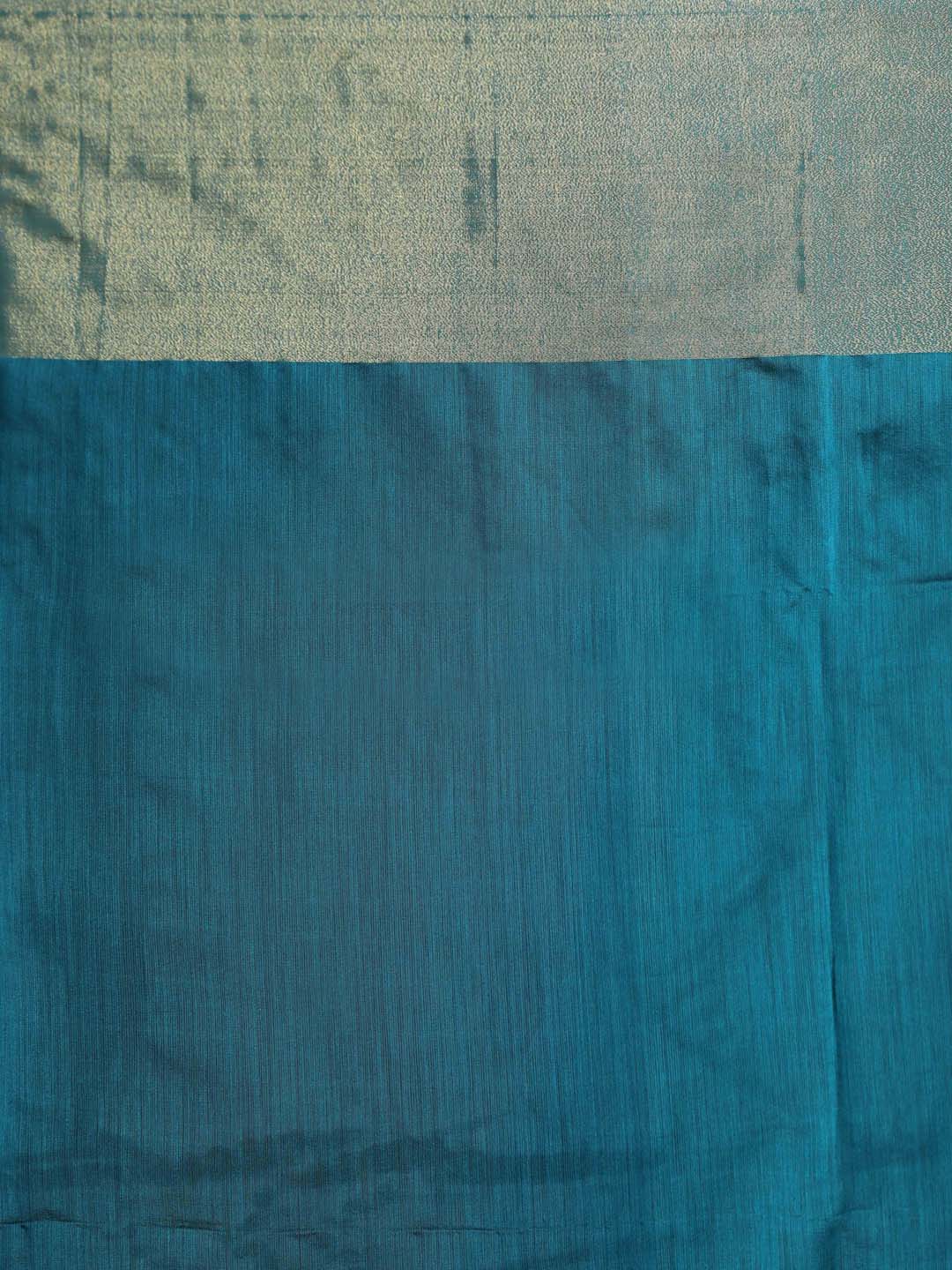 Indethnic Blue Cotton Blend Ethnic Motifs Design Jamdani - Saree Detail View