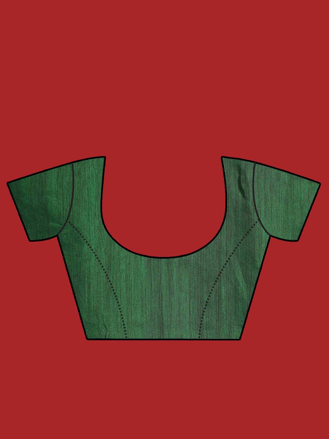 Indethnic Black and Green Half and Half Tissue Pallu Saree - Blouse Piece View
