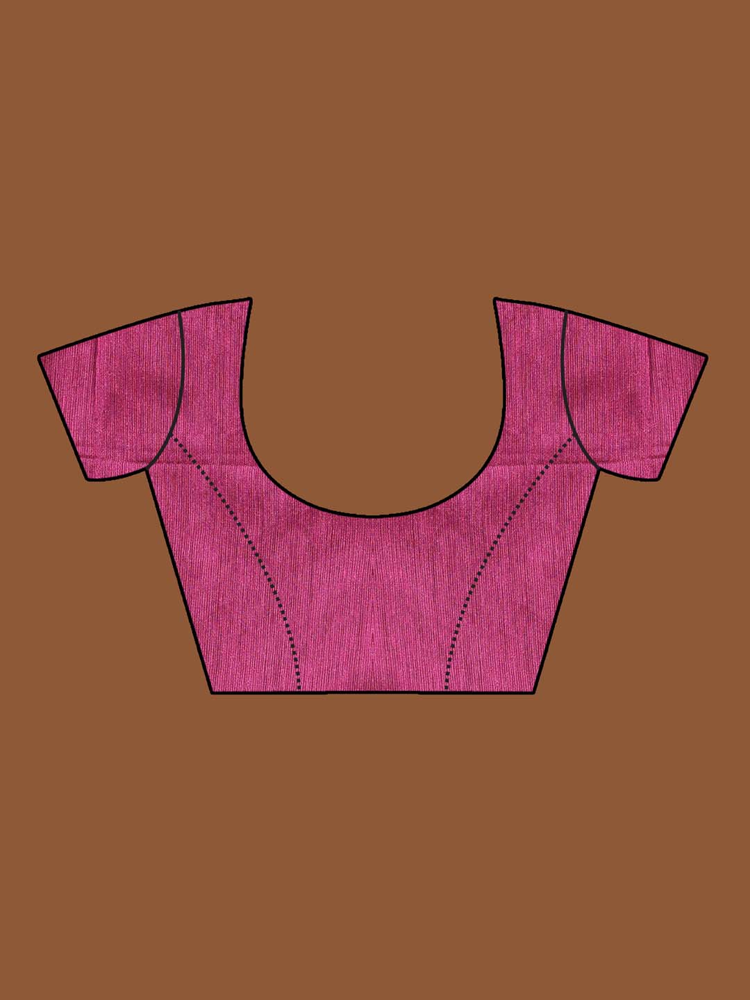 Indethnic Red and Black Solid Colour Blocked Saree with Tassles - Blouse Piece View