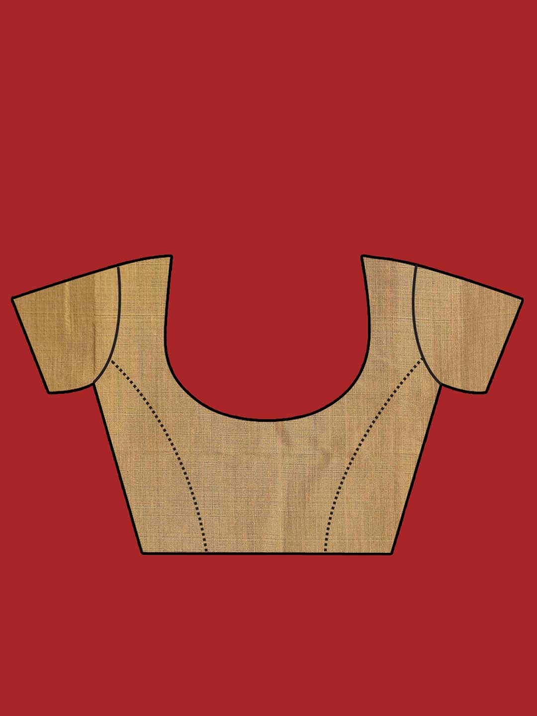 Indethnic Yellow and Beige Half and Half Tissue Pallu Saree - Blouse Piece View