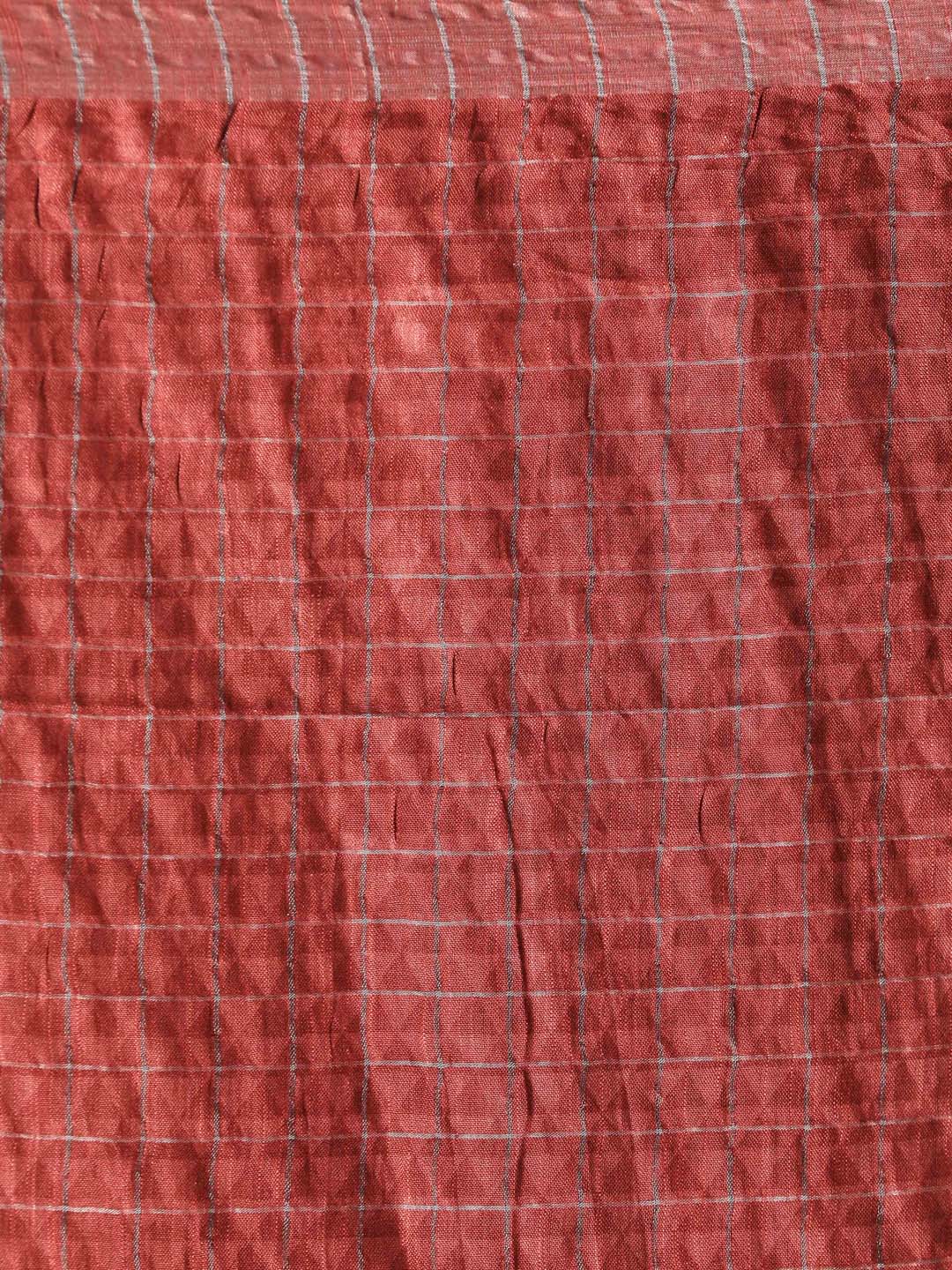 Indethnic Red Liva Printed Saree - Saree Detail View