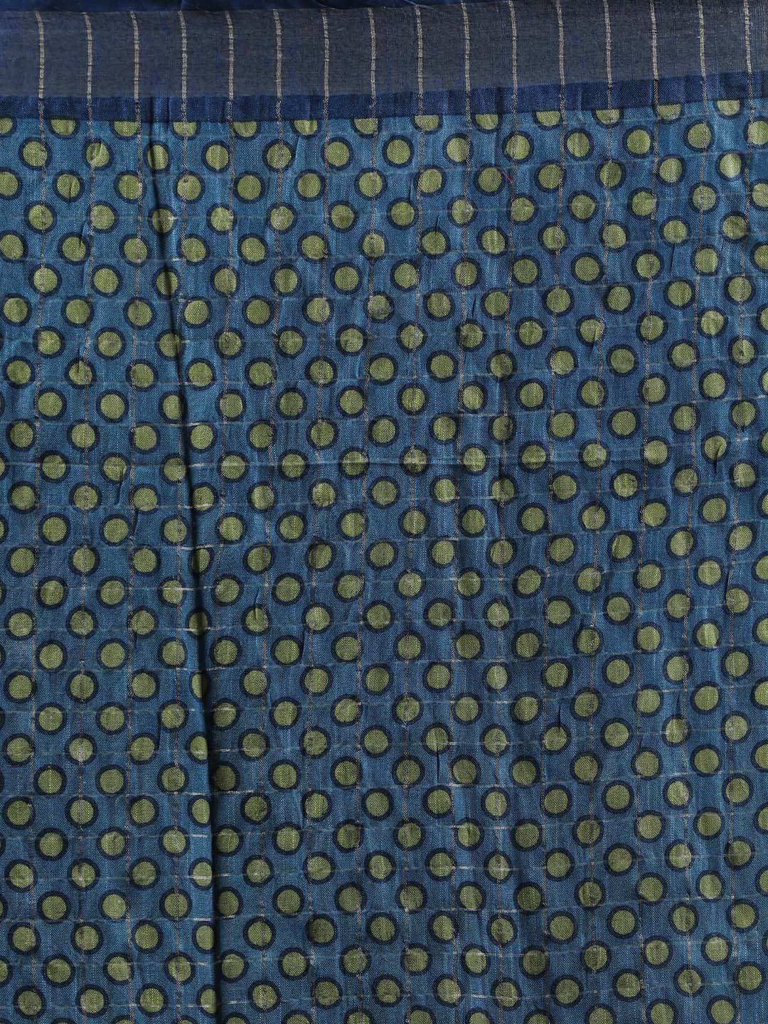 Indethnic Blue Liva Printed Saree - Saree Detail View